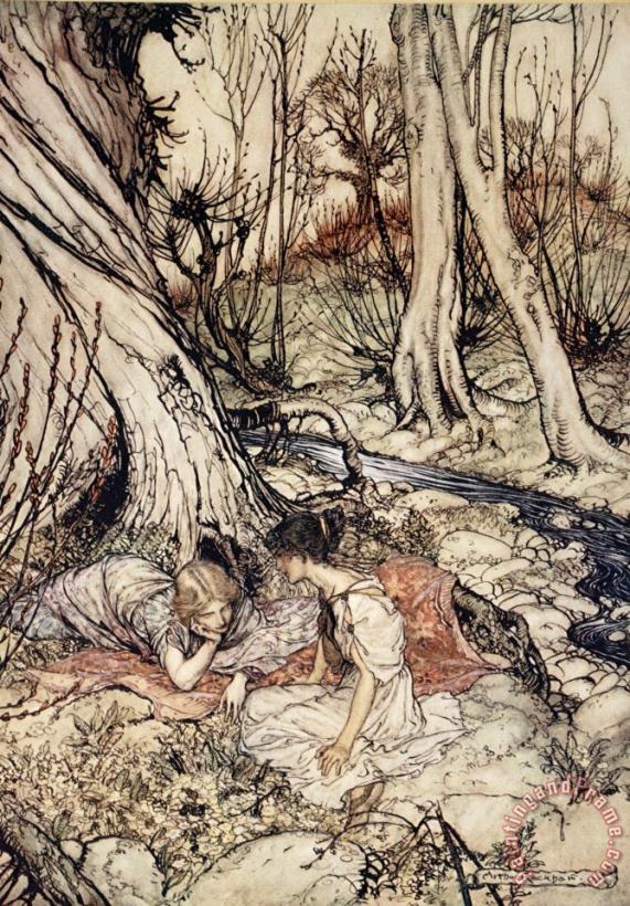 Arthur Rackham Where Often You And I Upon Fain Primrose Beds Were Wont To Lie Art Painting