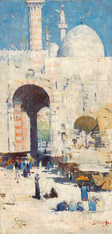 Cairo Street (or Mosque, Sultan Hassan) painting - Arthur Streeton Cairo Street (or Mosque, Sultan Hassan) Art Print