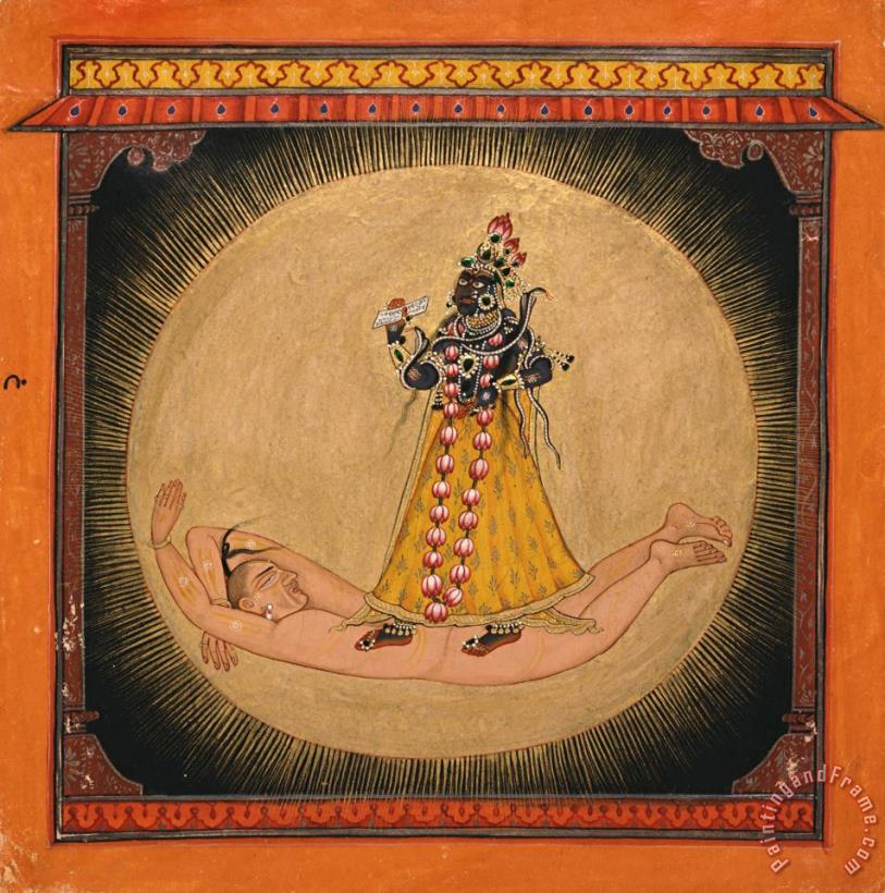 Artist, maker unknown, India Bhadrakali Within The Rising Sun Art Painting