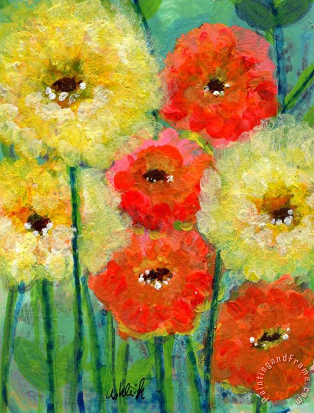 Ashleigh Dyan Moore Bright Colored Flowers Shine Art Painting