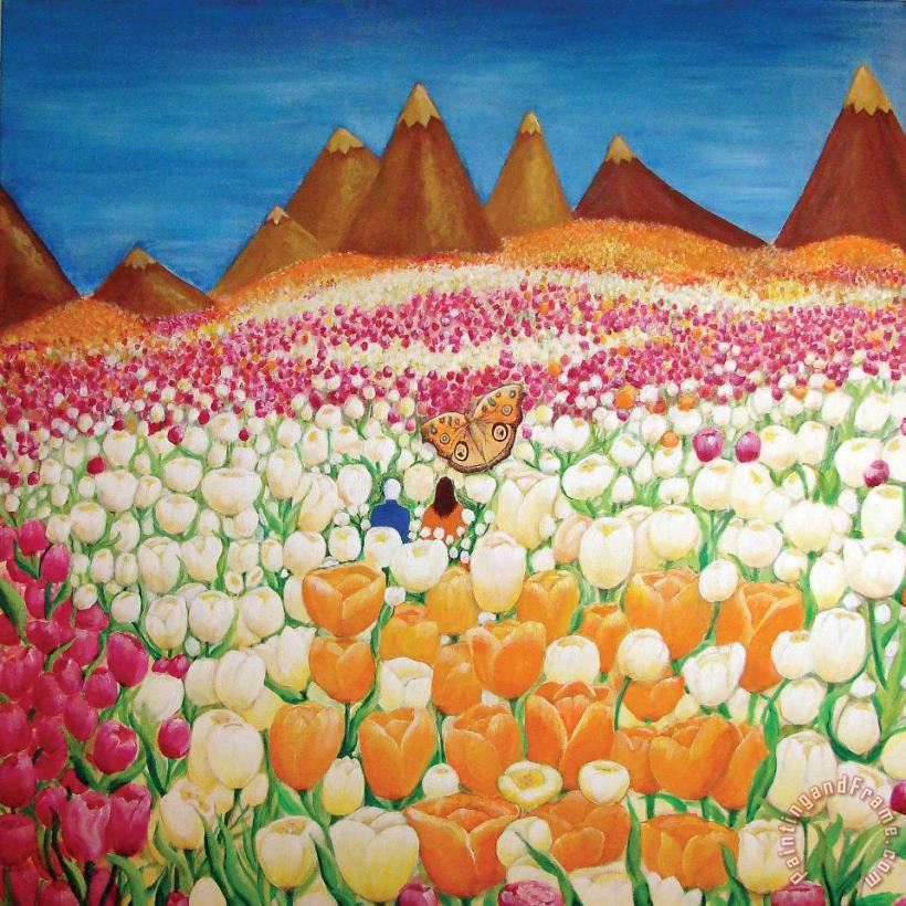 Flowers and Fields Alive with Thy Joy painting - Ashleigh Dyan Moore Flowers and Fields Alive with Thy Joy Art Print