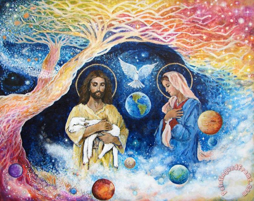 Ashleigh Dyan Moore Jesus Art - Cloud Colored Christ Come Art Painting