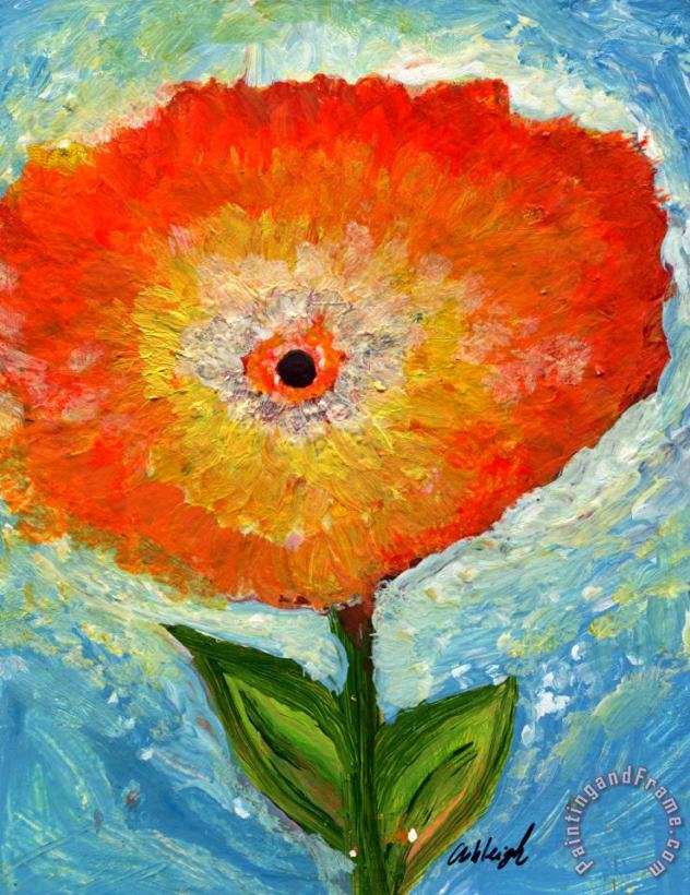 Orange Flower Pop painting - Ashleigh Dyan Moore Orange Flower Pop Art Print