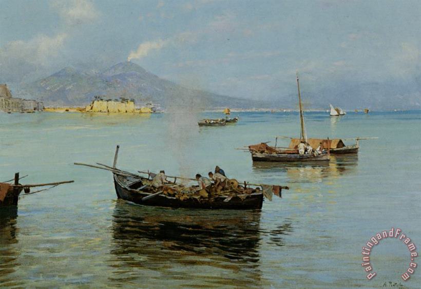 Attilio Pratella Porto De Napoli 1 of 2 Art Painting