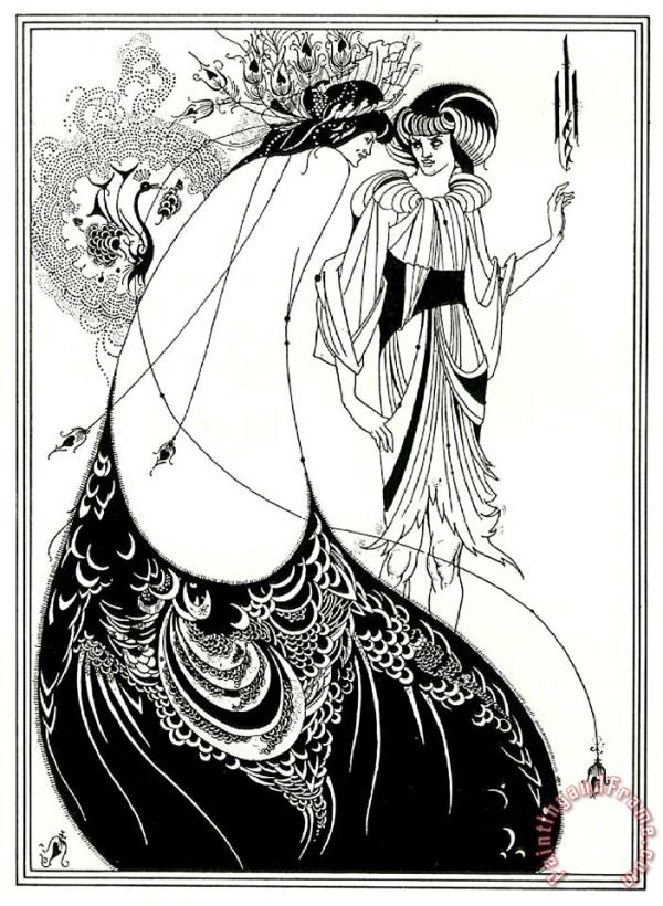 Aubrey Beardsley Peacock Skirt Oscar Wilde Illustration Art Print