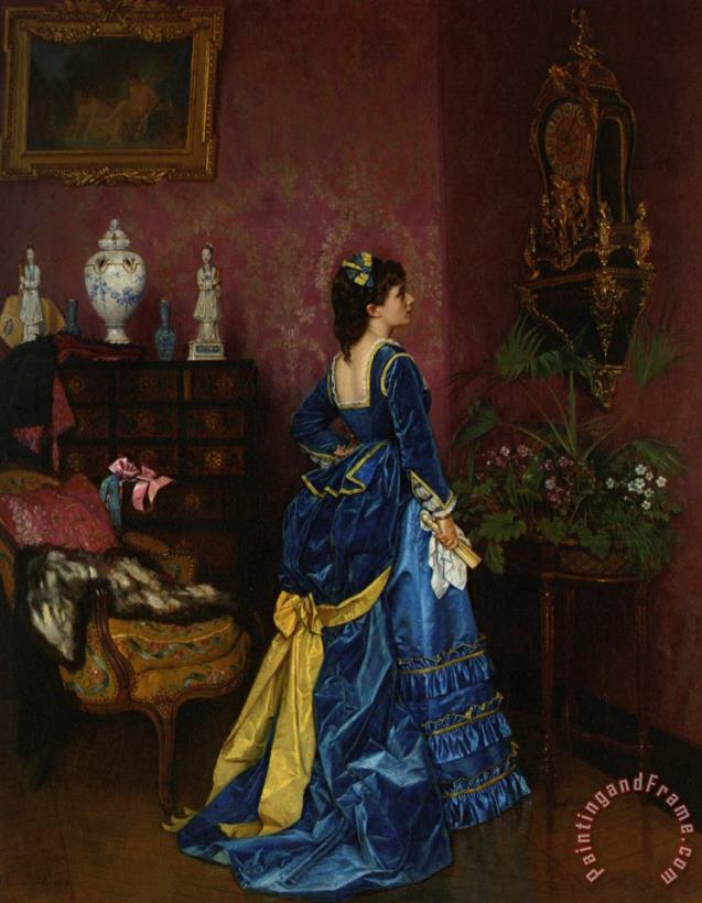 Auguste Toulmouche The Blue Dress Art Painting