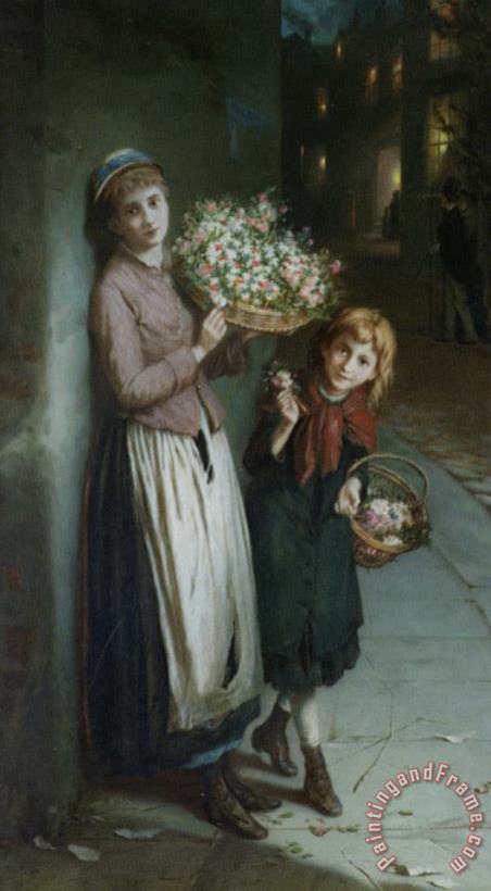 Augustus Edwin Mulready Flower Girls Art Painting