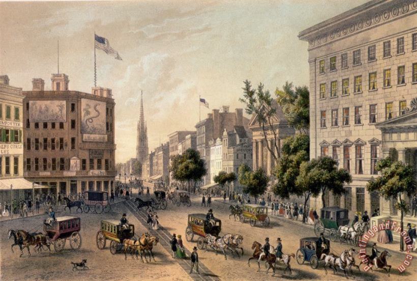 Broadway in the Nineteenth Century painting - Augustus Kollner Broadway in the Nineteenth Century Art Print