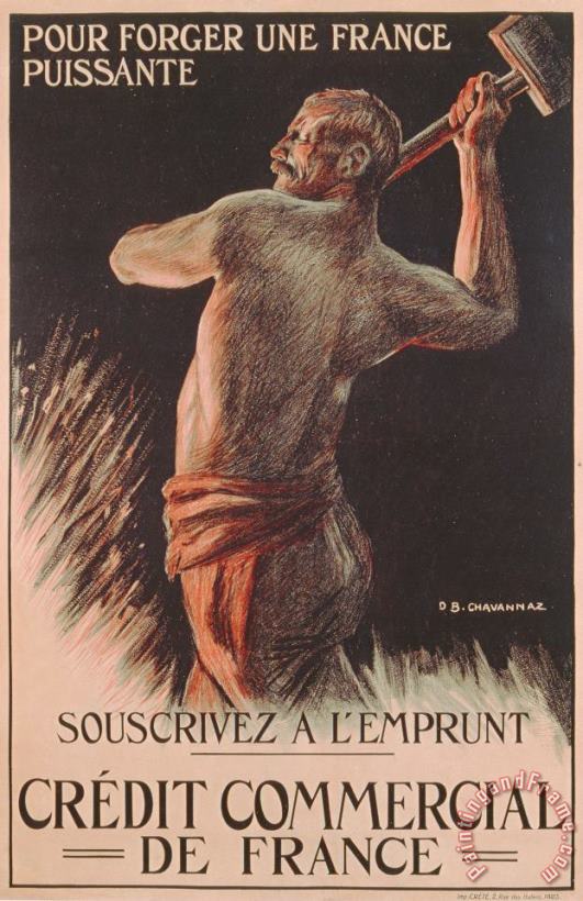 B Chavannaz Poster Advertising The French National Loan Art Painting