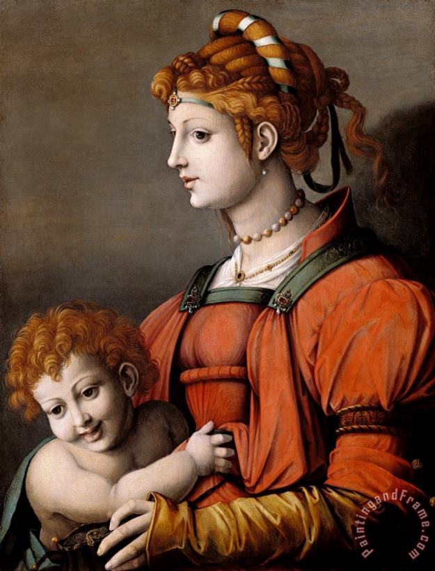 Portrait of a Woman And Child painting - Bacchiacca Portrait of a Woman And Child Art Print