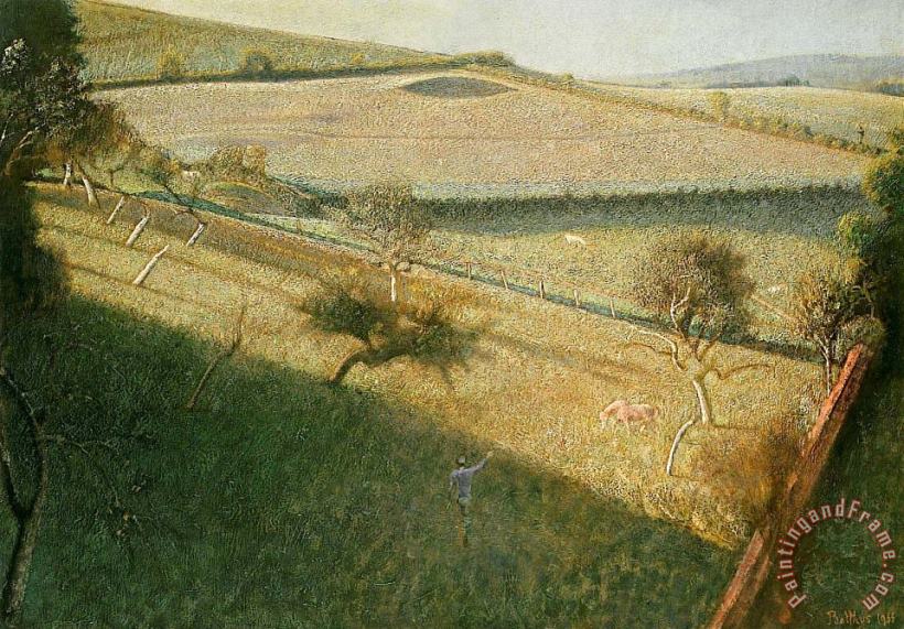 Great Landscape with Trees The Triangular Field 1955 painting - Balthasar Klossowski De Rola Balthus Great Landscape with Trees The Triangular Field 1955 Art Print