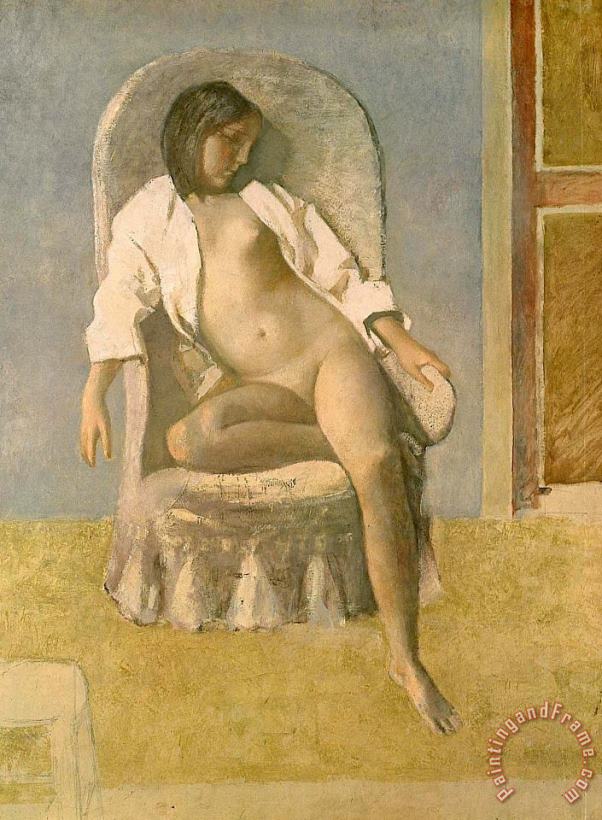 Nude at Rest 1977 painting - Balthasar Klossowski De Rola Balthus Nude at Rest 1977 Art Print
