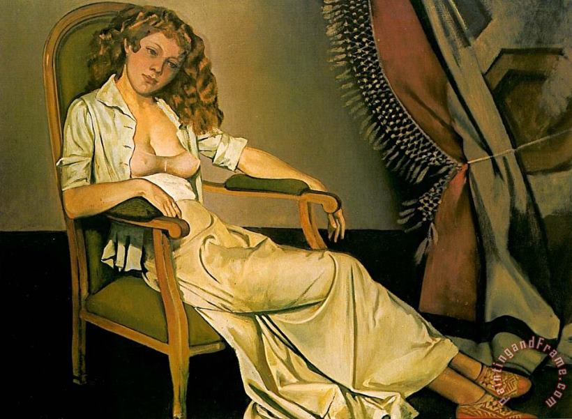 The White Skirt 1937 painting - Balthasar Klossowski De Rola Balthus The White Skirt 1937 Art Print