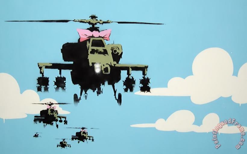 Banksy Helicopter Art Print