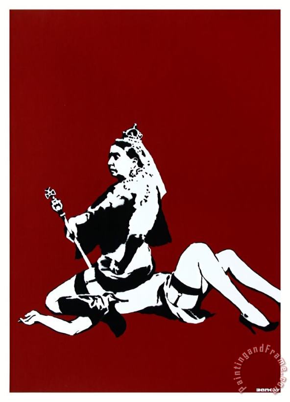 Banksy Queen Vic (signed), 2003 Art Print