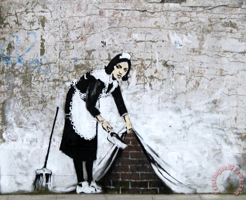 Sweep It Maid painting - Banksy Sweep It Maid Art Print