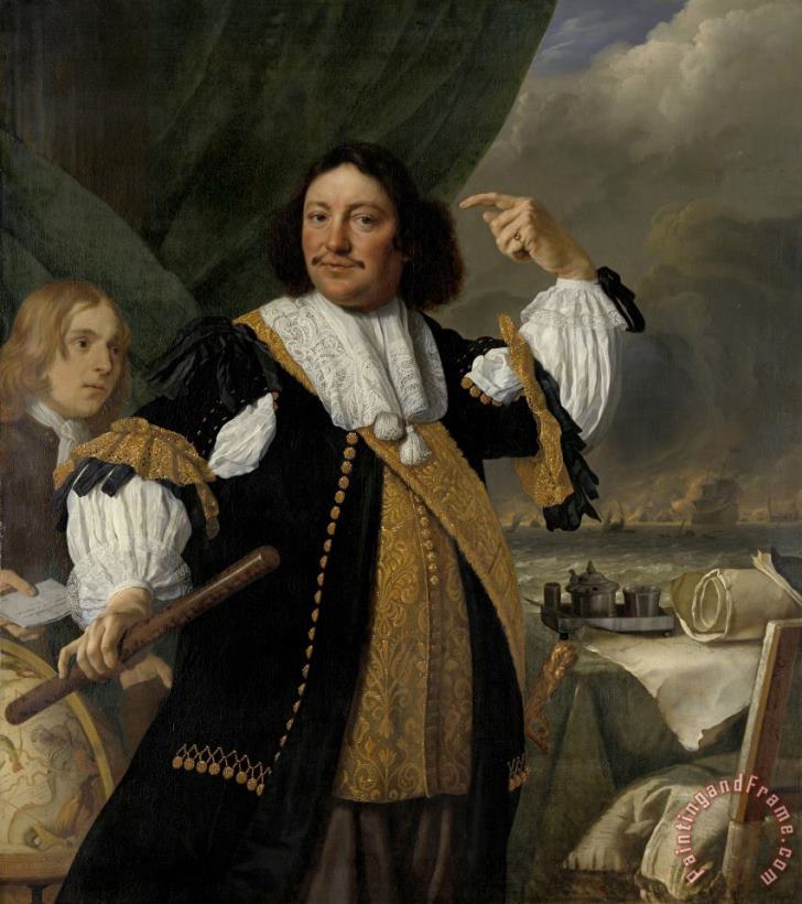 Bartholomeus Van Der Helst Portrait of Aert Van Nes (1626 1693), Vice Admiral Art Painting