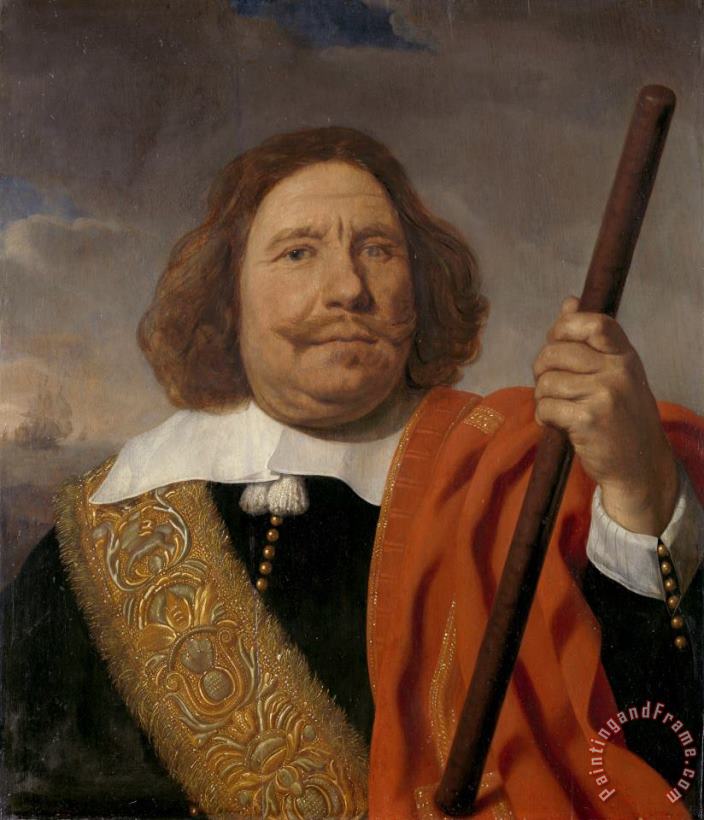 Bartholomeus Van Der Helst Portrait of Egbert Meeuwsz Cortenaer, Lieutenant Admiral of The Meuse Art Print