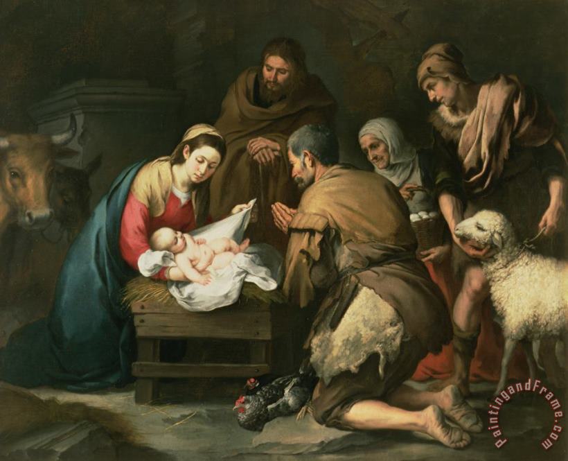 The Adoration of the Shepherds painting - Bartolome Esteban Murillo The Adoration of the Shepherds Art Print