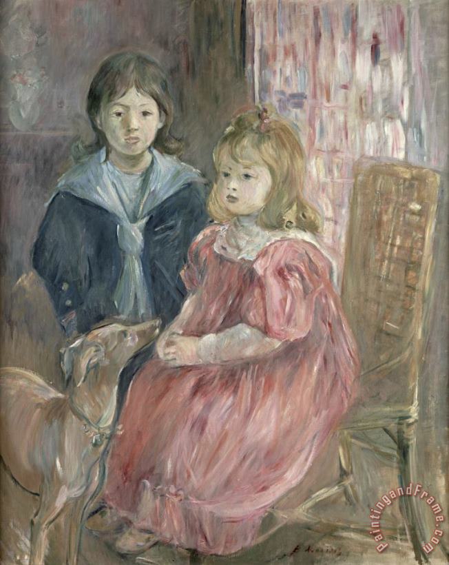Double portrait of Charley and Jeannie Thomas painting - Berthe Morisot Double portrait of Charley and Jeannie Thomas Art Print