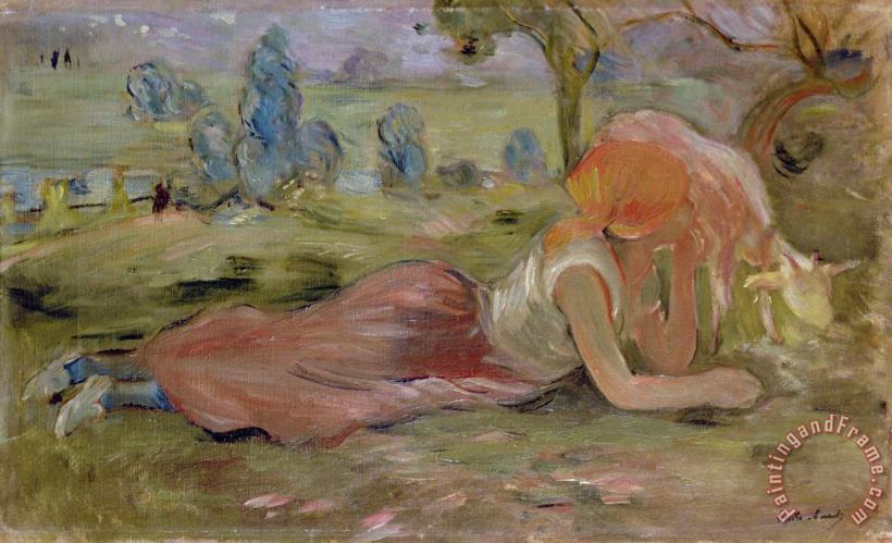 The Goatherd painting - Berthe Morisot The Goatherd Art Print