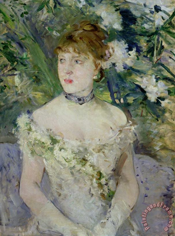 Young girl in a ball gown painting - Berthe Morisot Young girl in a ball gown Art Print