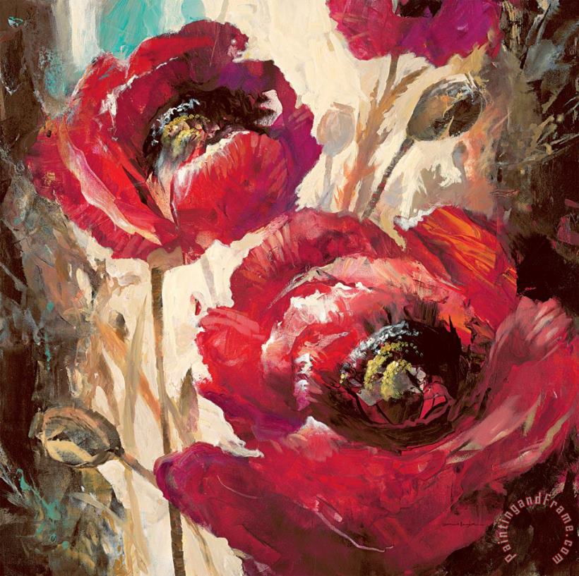 Dramatic Poppy painting - brent heighton Dramatic Poppy Art Print