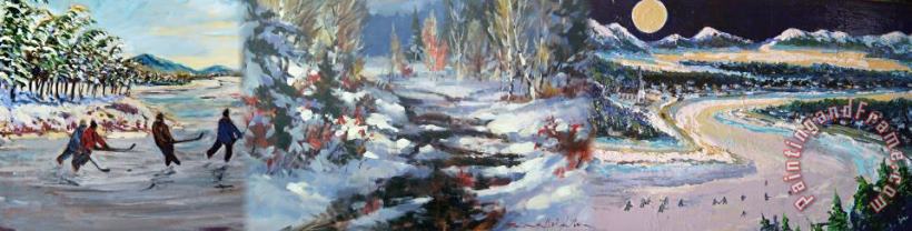 brent heighton Richard Brodeur Hockey on The River Art Painting