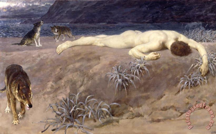 Briton Riviere Dead Hector Art Painting