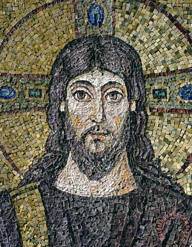 Byzantine School The face of Christ Art Print