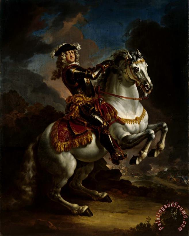 called De Oude Jan Frans Douven Elector Johann Wilhelm Von Pfalz Neuburg on Horseback Art Painting