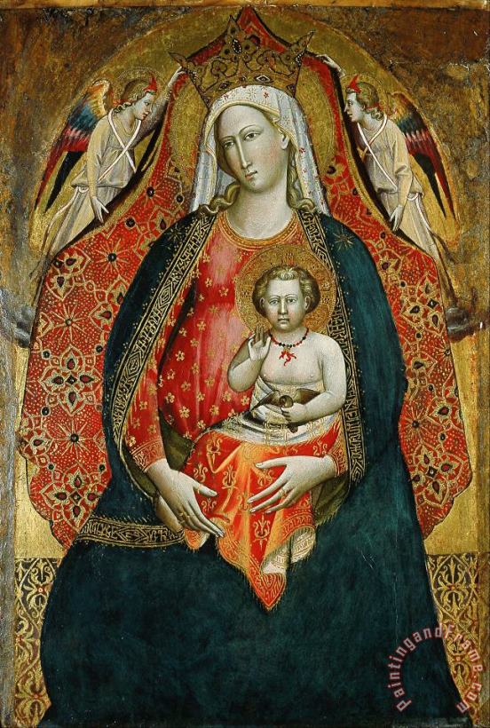 called Giovanni dal Ponte Giovanni di Marco Madonna And Child with Angels Art Print