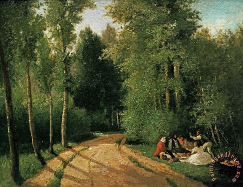Camille Pissarro A Picnic at Montmorency Art Painting