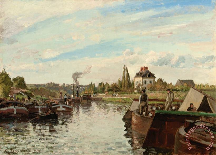 Camille Pissarro Barge on the Seine at Bougival Art Print