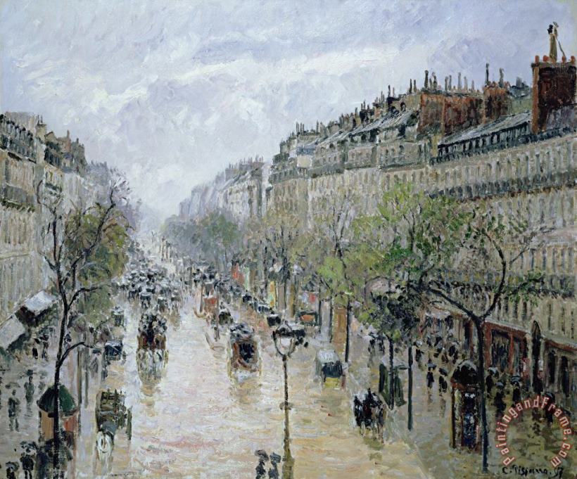 Boulevard Montmartre painting - Camille Pissarro Boulevard Montmartre Art Print