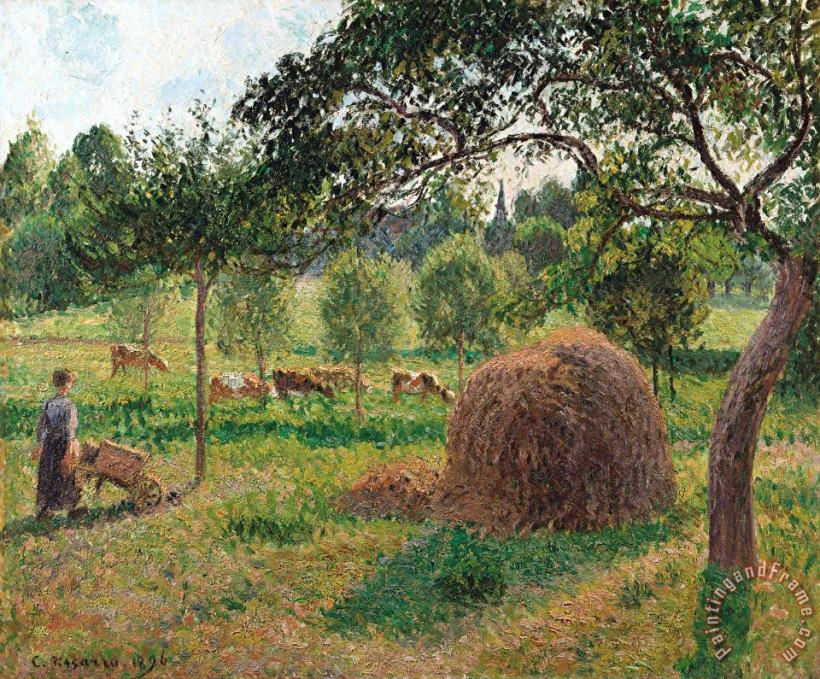 Camille Pissarro Dusk at Eragny Art Painting
