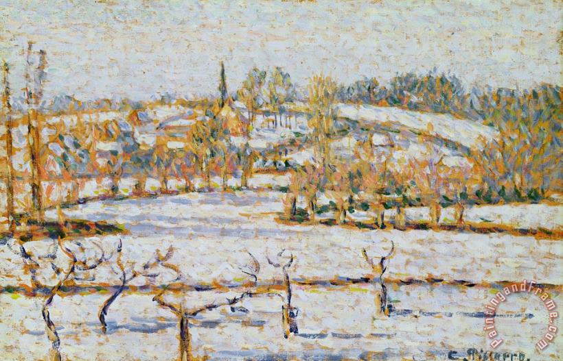 Camille Pissarro Effect of Snow at Eragny Art Painting