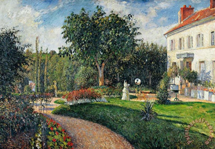 Garden Of Les Mathurins At Pontoise painting - Camille Pissarro Garden Of Les Mathurins At Pontoise Art Print