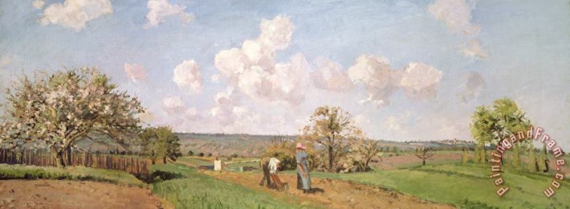 In the fields painting - Camille Pissarro In the fields Art Print