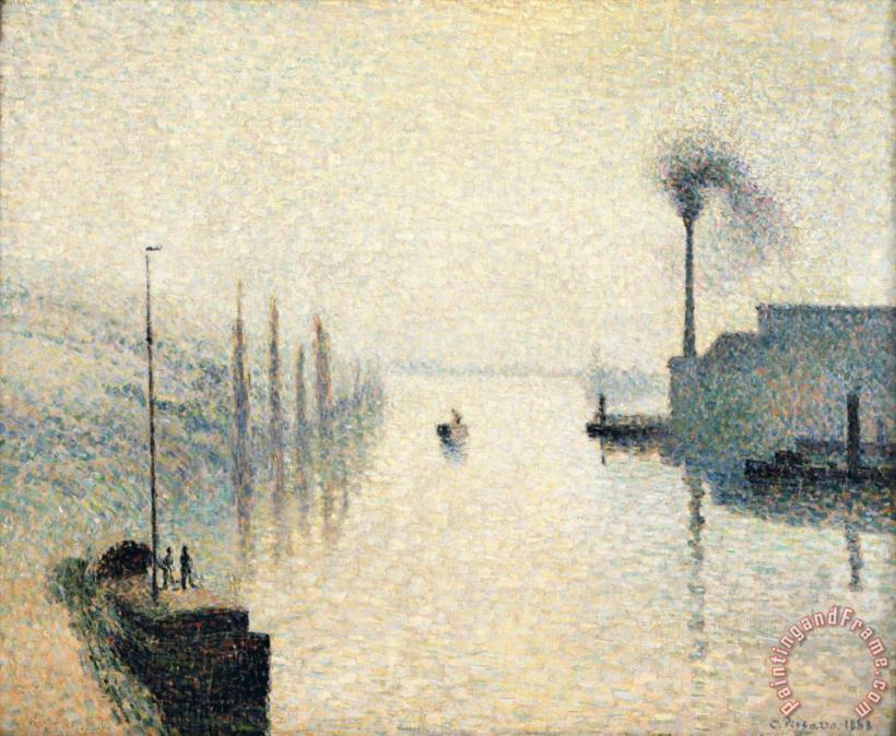 Camille Pissarro L'ile Lacroix, Rouen (the Effect of Fog) Art Painting