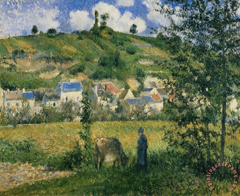Landscape at Chaponval painting - Camille Pissarro Landscape at Chaponval Art Print