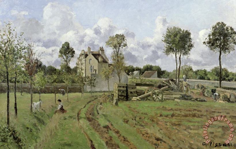 Landscape, Louveciennes painting - Camille Pissarro Landscape, Louveciennes Art Print
