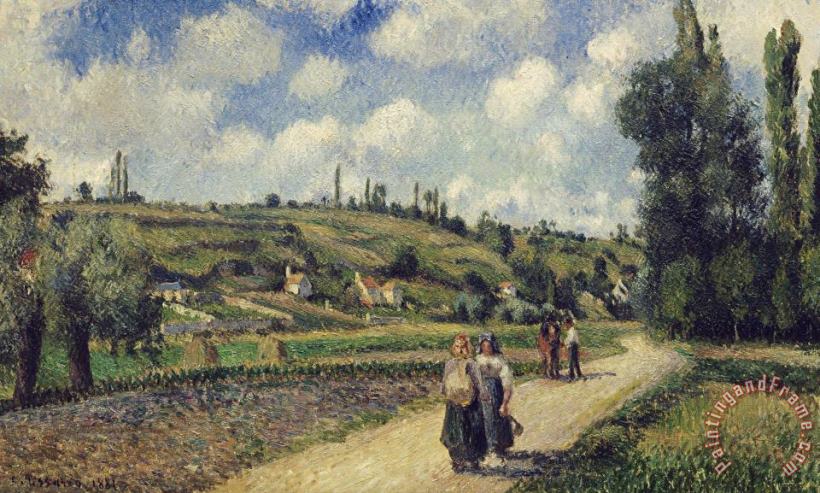 Landscape near Pontoise painting - Camille Pissarro Landscape near Pontoise Art Print
