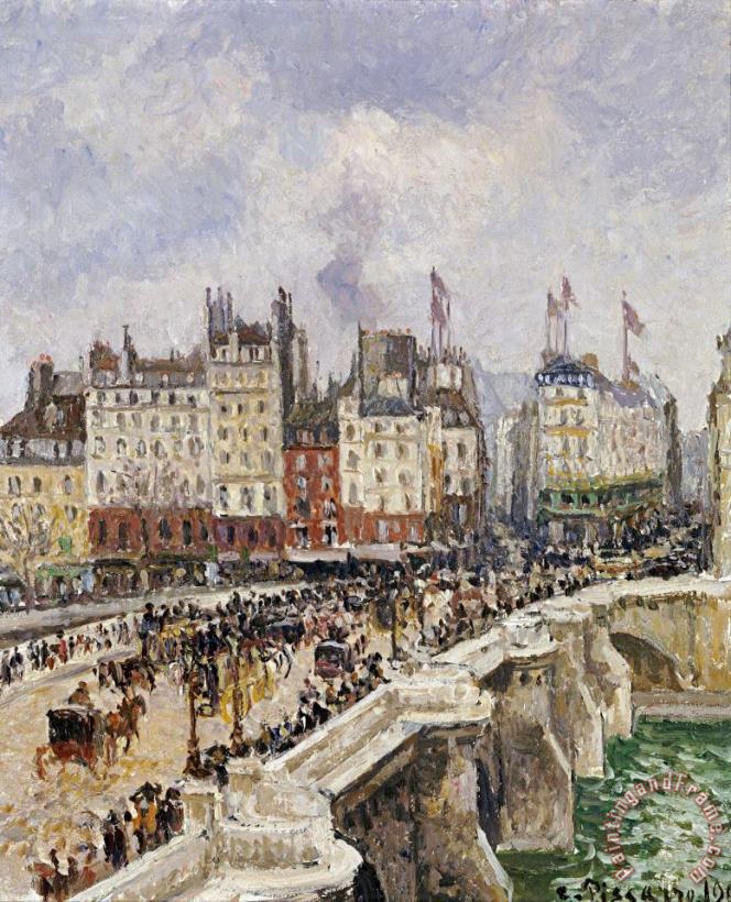 Le Pont Neuf painting - Camille Pissarro Le Pont Neuf Art Print