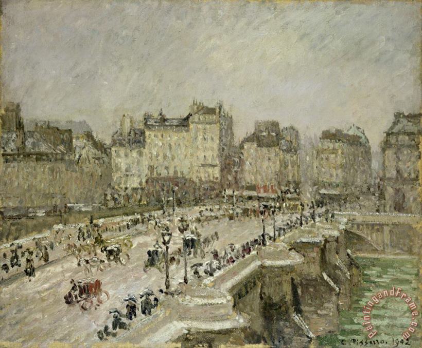 Pont Neuf Snow Effect painting - Camille Pissarro Pont Neuf Snow Effect Art Print