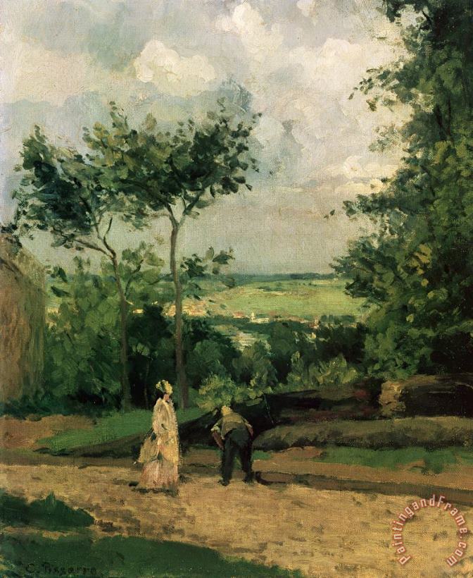 Camille Pissarro The Courtyard At Louveciennes Art Painting