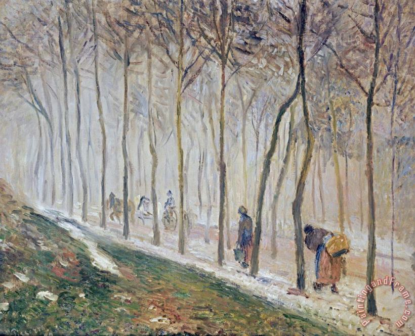 The Path, Effect of Snow painting - Camille Pissarro The Path, Effect of Snow Art Print