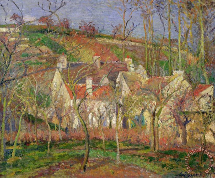 The Red Roofs, Or Corner of a Village, Winter painting - Camille Pissarro The Red Roofs, Or Corner of a Village, Winter Art Print