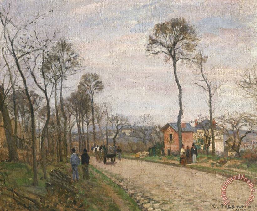 The Road from Louveciennes painting - Camille Pissarro The Road from Louveciennes Art Print