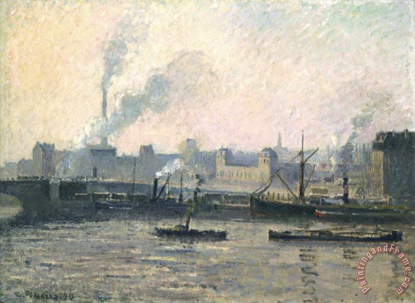 Camille Pissarro The Saint Sever Bridge, Rouen: Mist Art Print